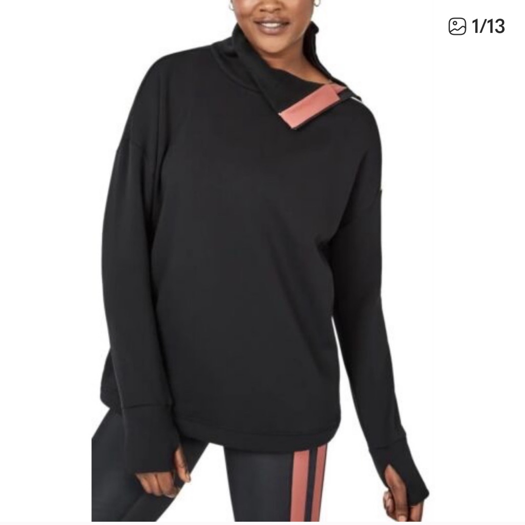 Sweaty Betty Infield Thermal Pullover Xs Black Sweatshirt Peach Accent.